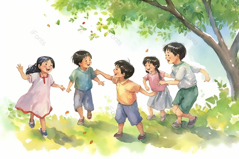 一群小朋友玩游戏手绘图,插画/手绘图,插画/手绘图库,插画/手绘图下载,插画/手绘